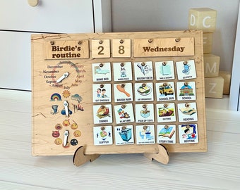 Kids Calendar Montessori, Perpetual Calendar, Monthly Calendar, School Calendar, Wooden Calendar, Classroom Decor, School Decor, Wall Art