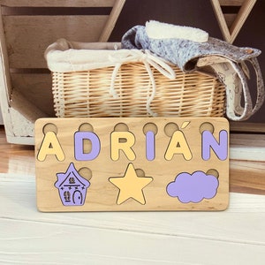 Name Puzzle for Baby Girl, Custom Toddler Puzzle, Montessori Toy, Personalized Toy, 2 Year Old Gift, Nursery Decor Gift, Baby Girl Gifts