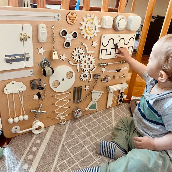 thumbnail image 2 of Busy Board For 1 Year Old Safe Portable Intelligence Sensory Travel Activities Busy Board Cube Toys Montessori Gifts For Boy Girl Plane Toys For 2 of 10