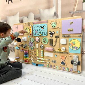Custom Best Busy Board for Toddler, Montessori Toy, 3 Year Old Gift, Wooden Sensory Wall Panel, Baby Birthday Gift, Fidget toy, Toddler Gift
