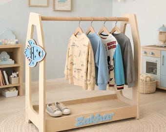 Montessori Kleinkind Kleiderschrank, Kinderkleiderständer, Montessori Möbel, Kleinkind Unabhängigkeit Kinderschrank, Selbst Dressing Station Kinderzimmer Dekor