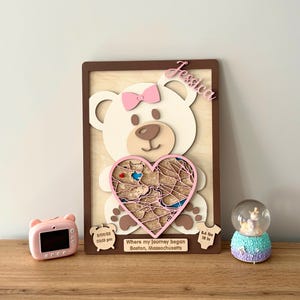 Nouveau cadeau pour bébé fille, carte de lieu de naissance, panneau de cadre pour faire-part de naissance, cadeau de mesures de naissance pour grands-parents, cadeau souvenir de faire-part de bébé