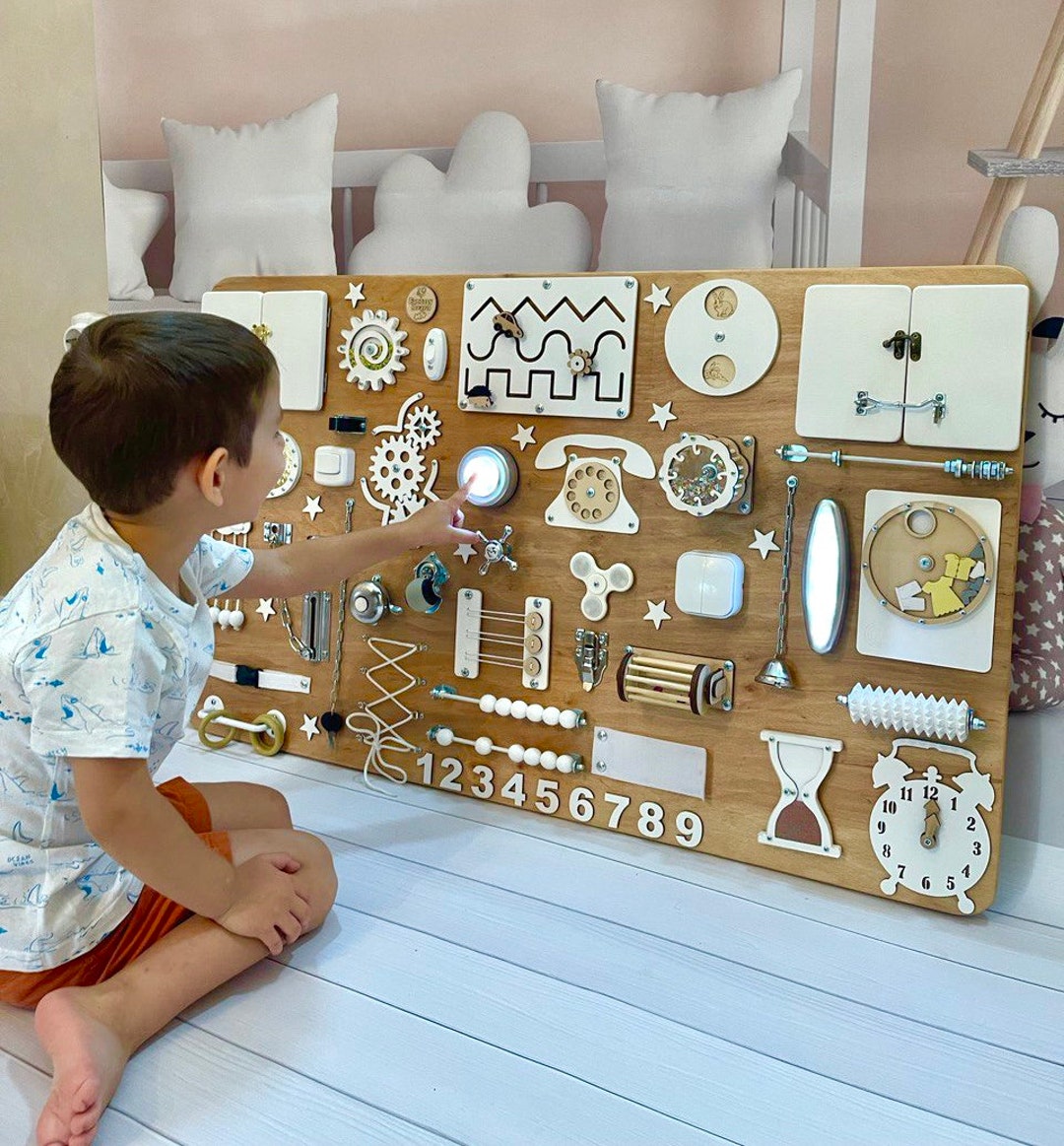 Pannello sensoriale da parete marrone beige, pannello sensoriale