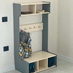 Montessori Furniture for Toddlers – Kids Wardrobe Rack with Bench, Child Size Closet Organizer, Wooden Bedroom Furniture, Montessori Gift image 13