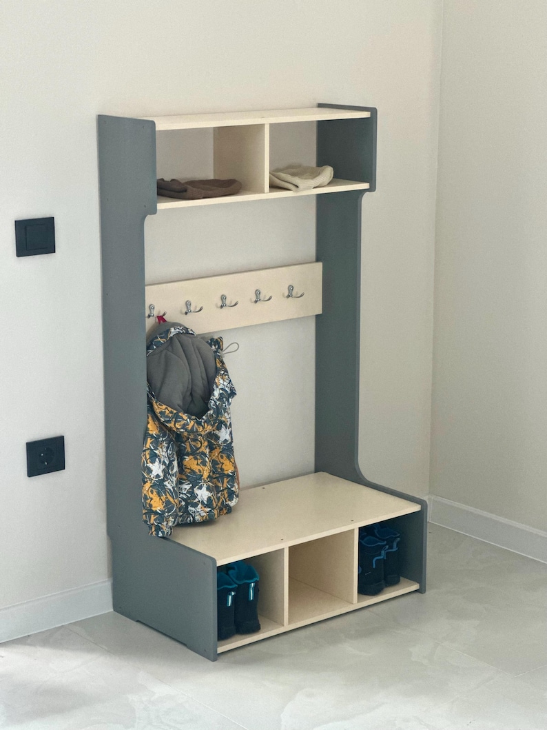 Montessori Furniture for Toddlers – Kids Wardrobe Rack with Bench, Child Size Closet Organizer, Wooden Bedroom Furniture, Montessori Gift image 13