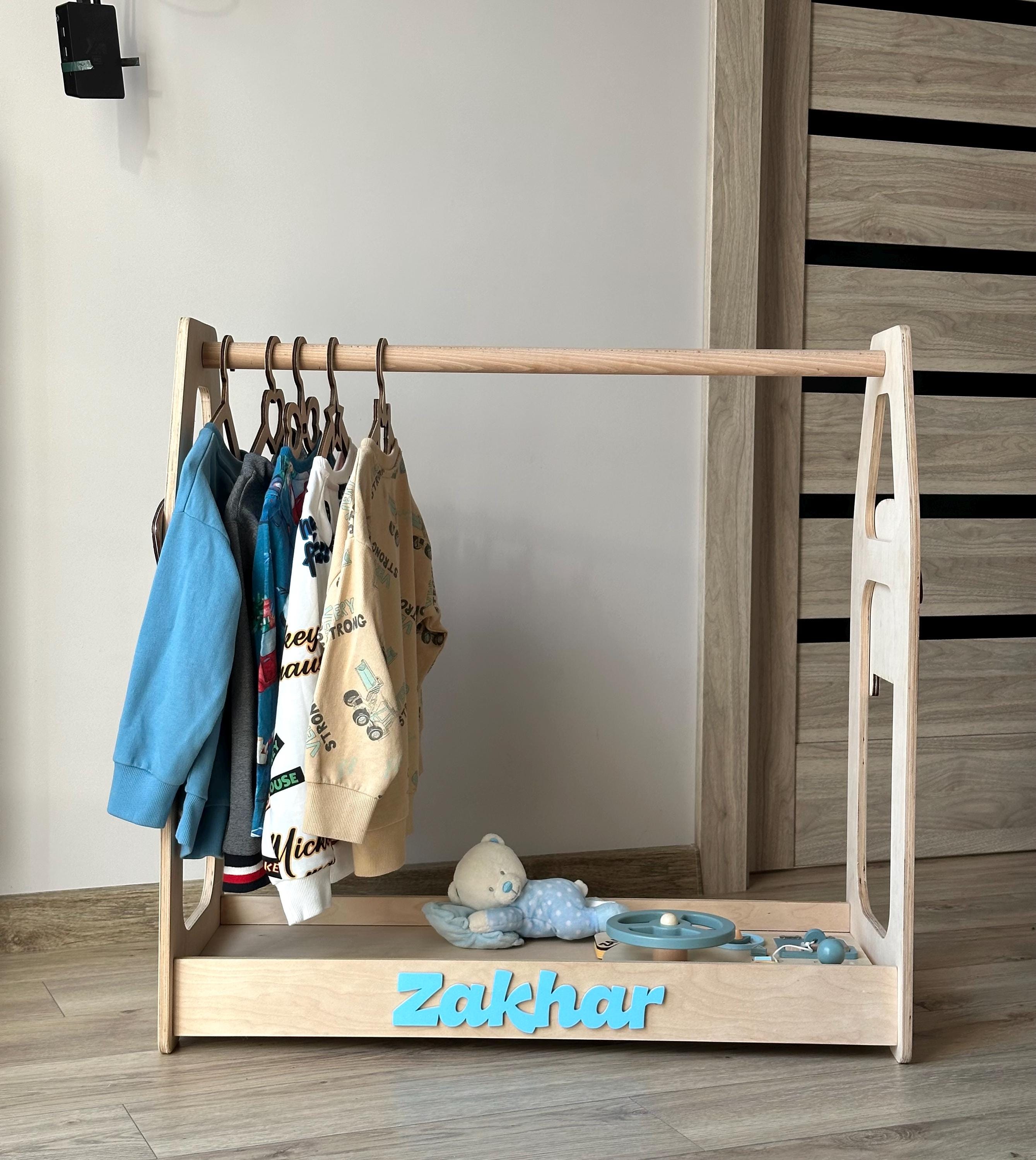 Montessori Clothing Rack for Boys – Personalized Toddler Wardrobe With ...
