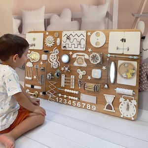 Busy board 1 year old, personalized busy board, sensory board, toddler activiity board, Montessori busy board, sensory wall, baby busy board