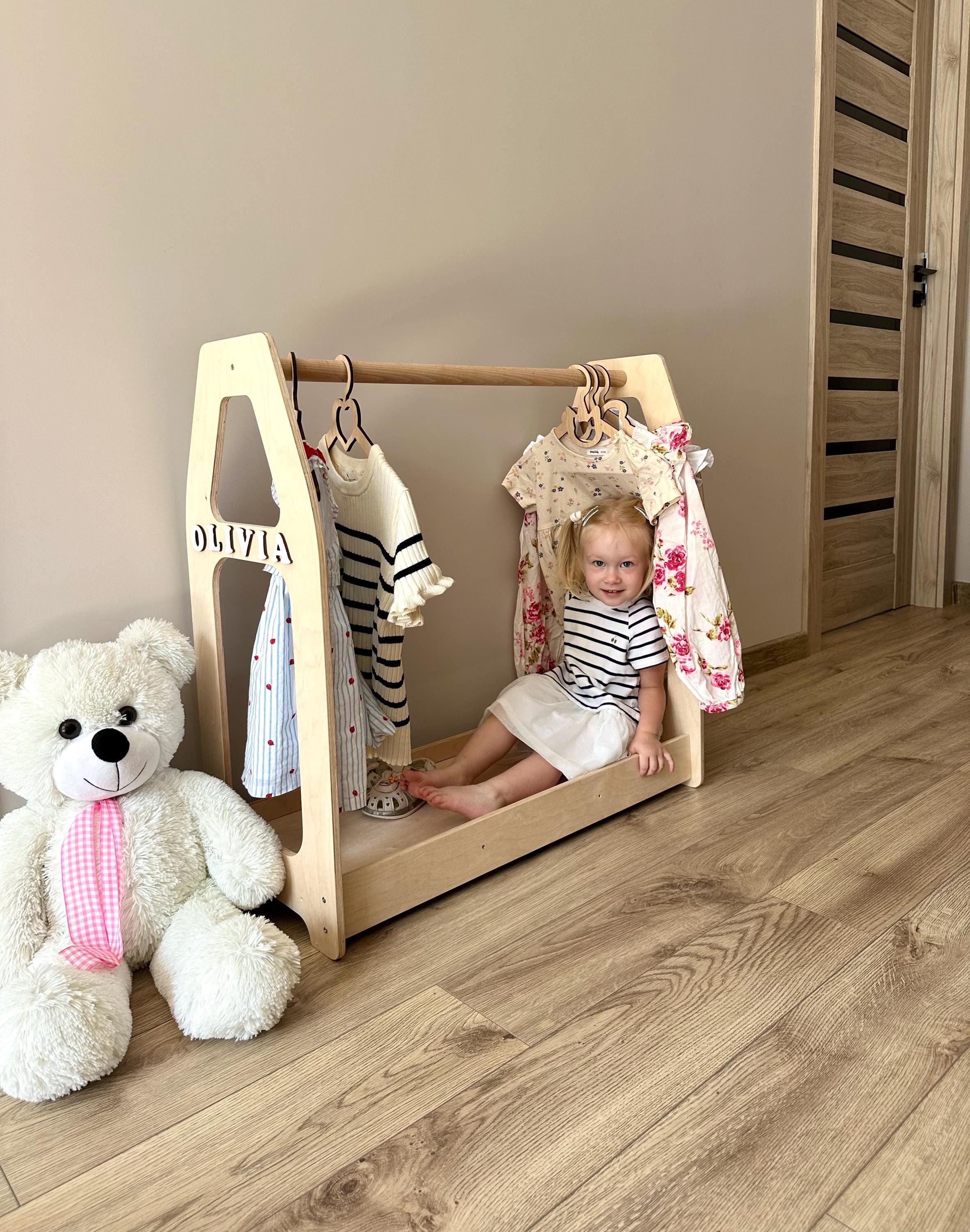 Perchero Infantil Colgador Para Carteras De Madera Perchero Para