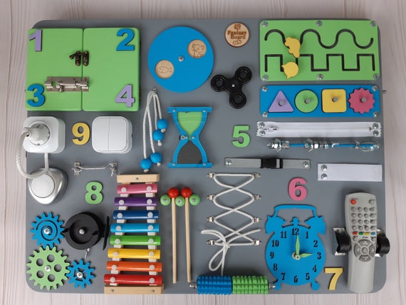Toddler Busy Board Wooden Sensory Board Busy Board Montessori 2