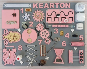 Activity Board, Montessori Sensory Board, drukke board Montessori, 1e verjaardagscadeau, 12 maanden drukke board, Klink board, Fidget speelgoed, Baby cadeau