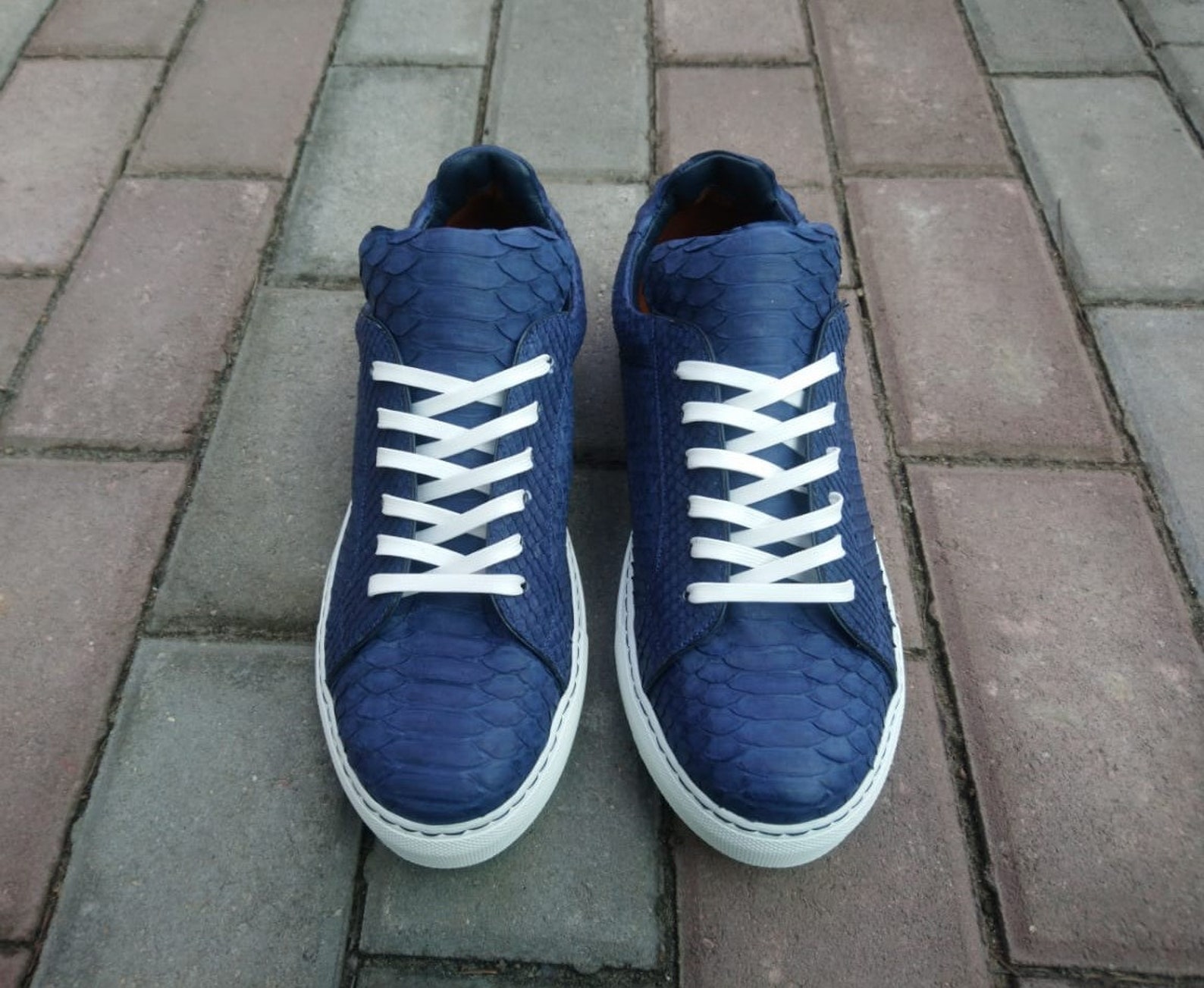 python leather sneakers
