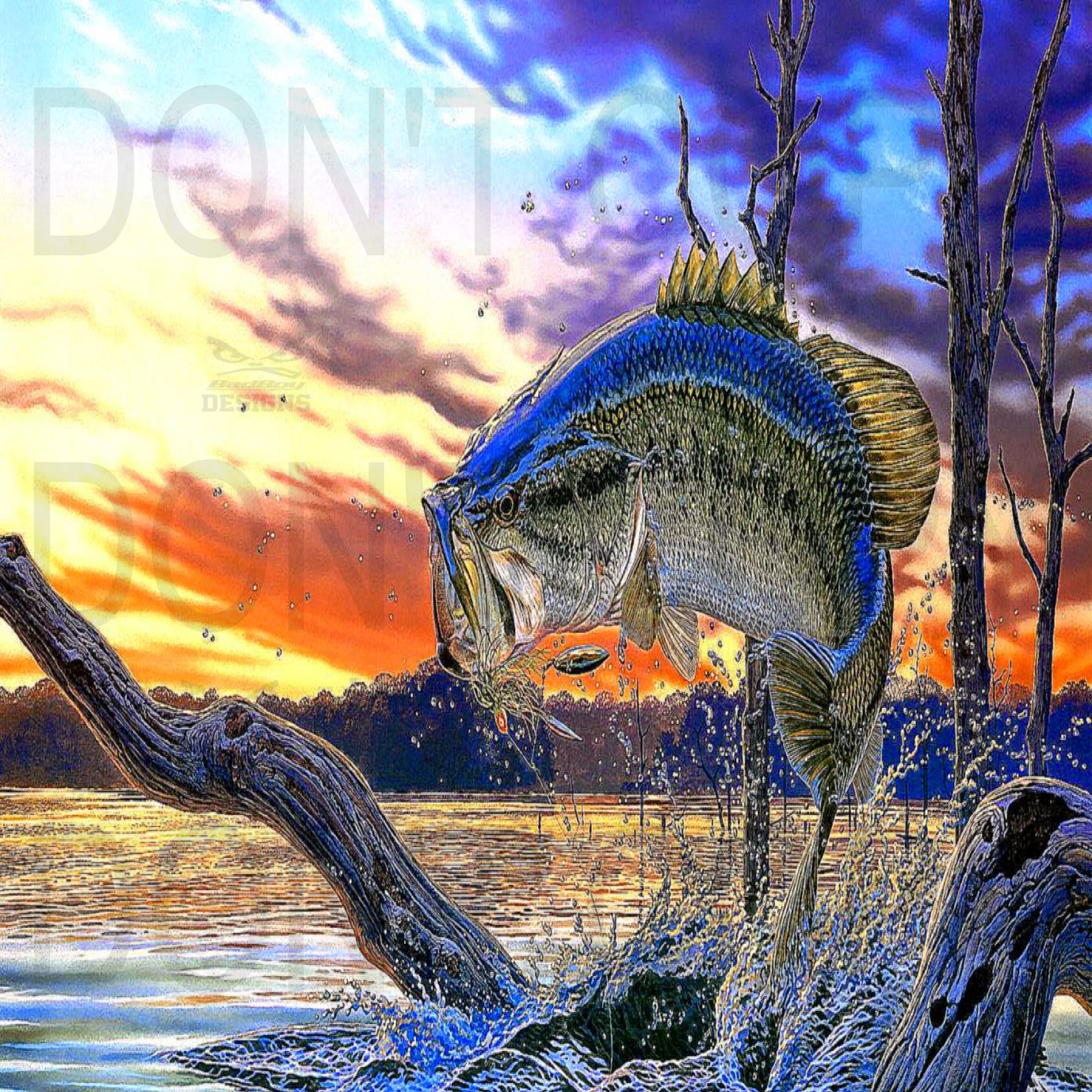 Bass Fishing Themed 20 Oz. Straight Tumbler Design Template | Etsy