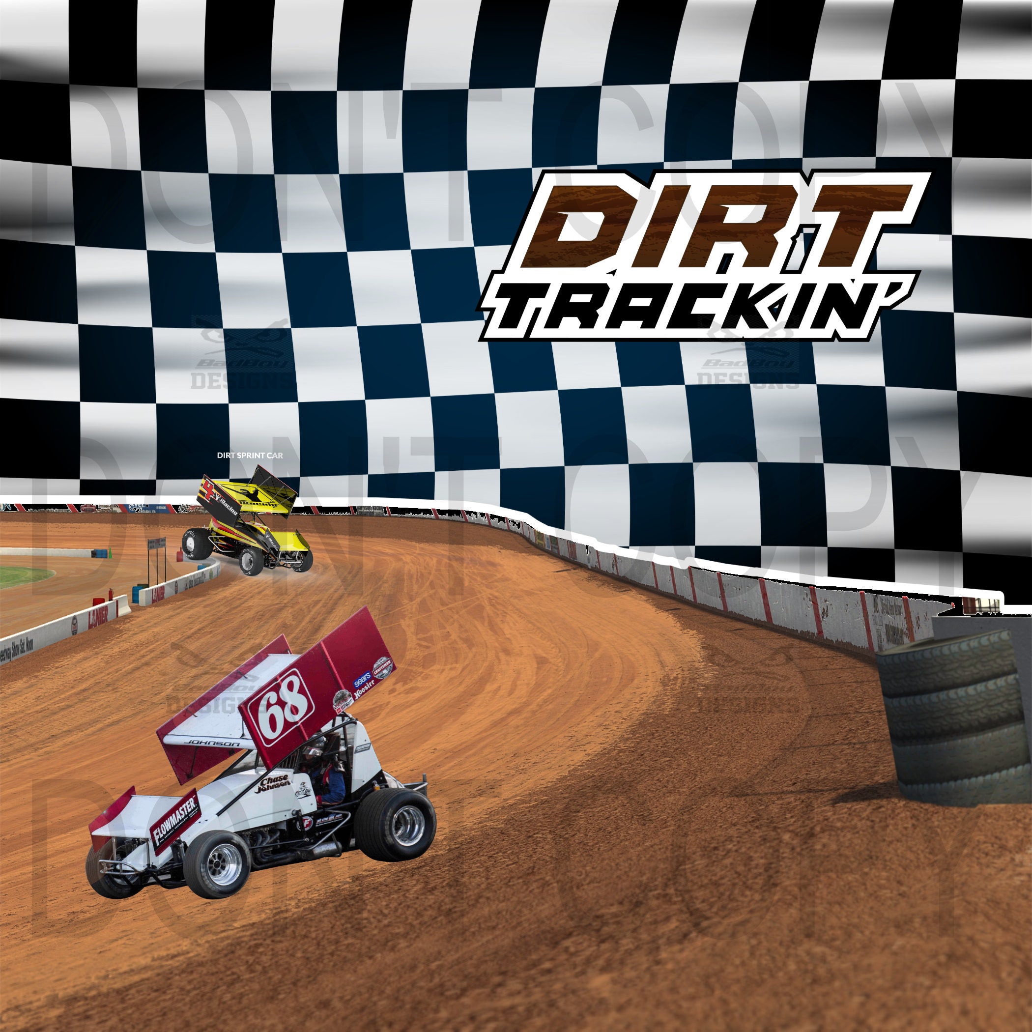 Dirt Track Racing Themed 20 oz. Straight Tumbler Design | Etsy