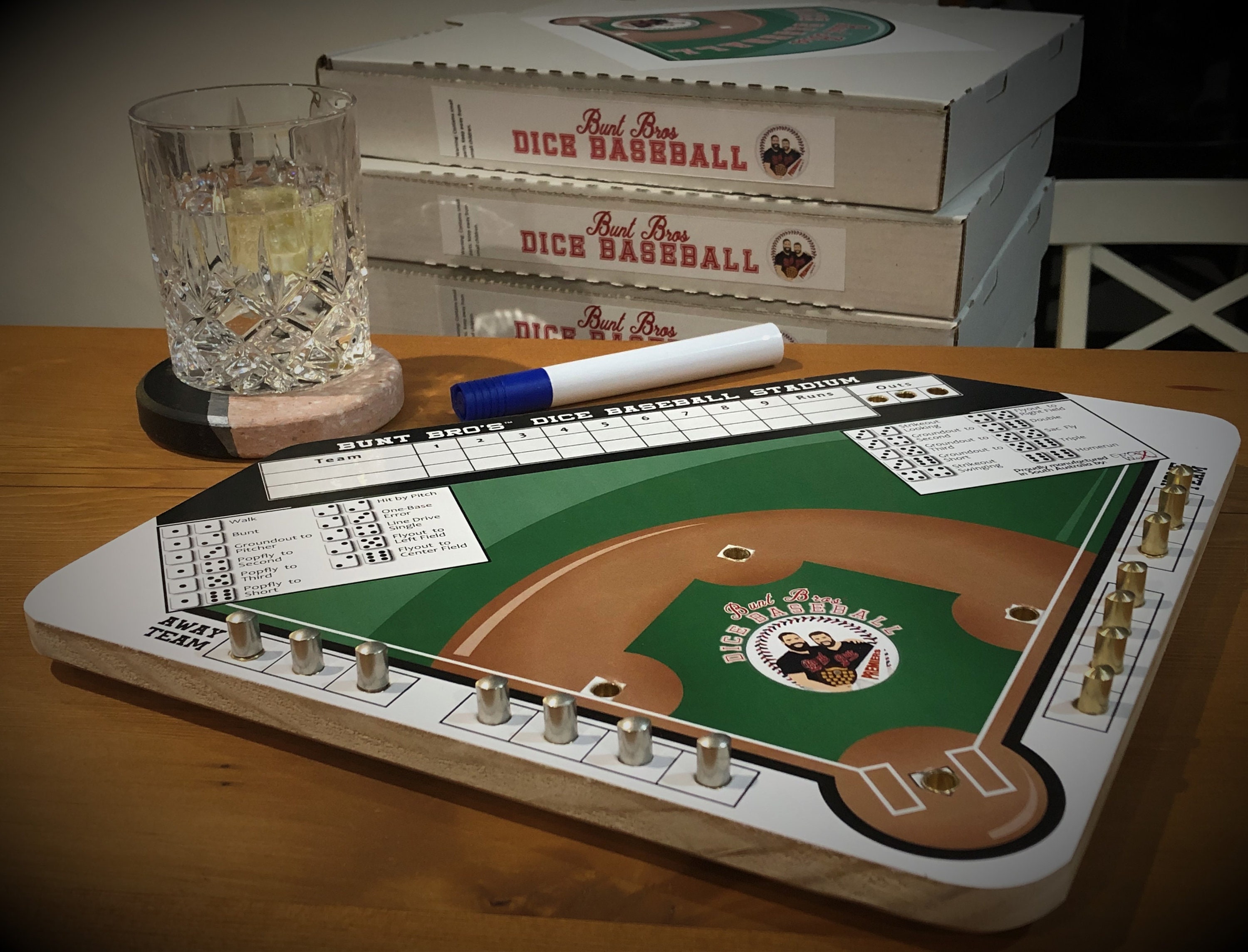 Bunt Bro's Dice Baseball Game PERSONALISED EDITION Tabletop Baseball