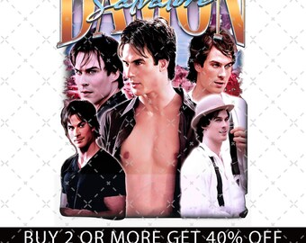 Retro Damon Salvatore Png, Damon Salvatore Png, Damon Salvatore Merch, ian somerhalder Png, Diares Png, Damon Salvatore gift, Salvatore Png