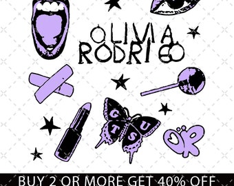 Vintage Olivia Rodrigo Png, GUTS album Olivia Tour Png, Good 4 U Png, Olivia Rodrigo Guts 2024 Png, Olivia GUTS Track List Digital Download
