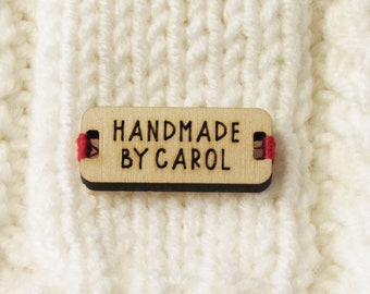 Custom Wooden Labels, Rustic Garment Labels, Personalized Clothing Label Tags, Labels for Handmade Products, Labels for Knitted Items