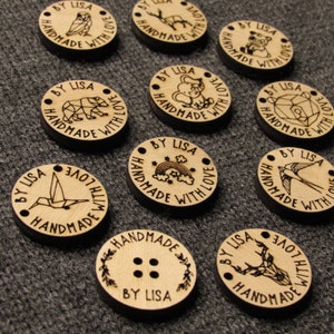 Custom Handmade Labels, Knitting Beanie Tags, Personalized Wooden Tags, Crochet tags, Wooden Label for Knitted items, Handmade tag
