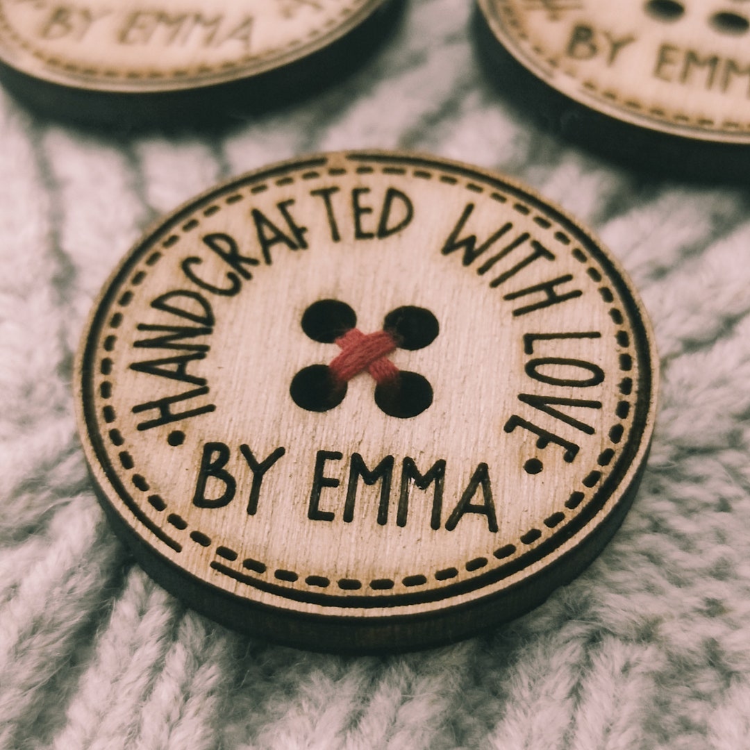 Handmade Clothing Label, Wooden Label, Personalized Tag, Wooden Buttons ...