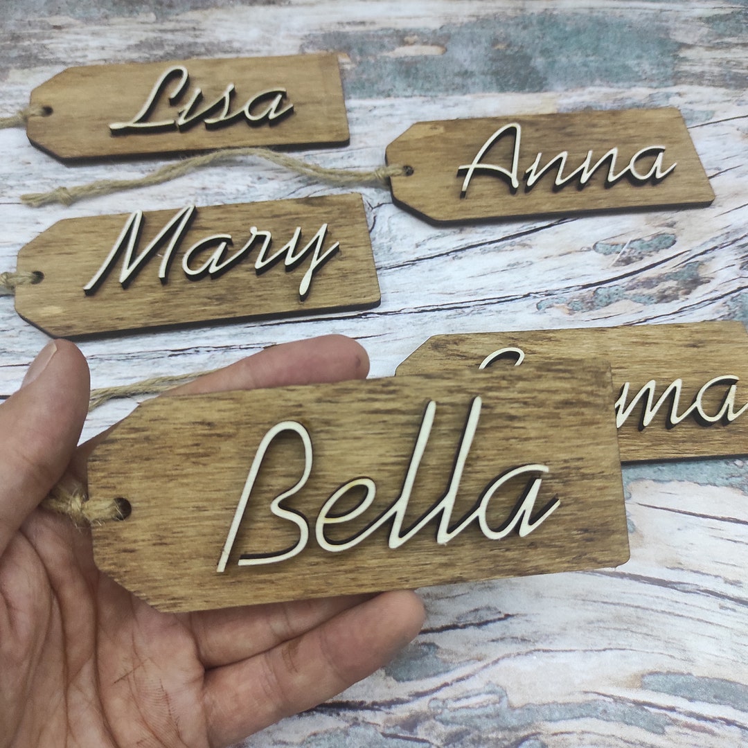 Personalized Wooden Tags , Stocking Personalized Name Tags, Wooden Gift ...