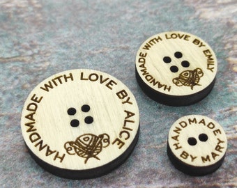 1", 3/4" & 1/2" Buttons for crochet, Wooden buttons, personalized buttons for knitted items, buttons for handmade items,