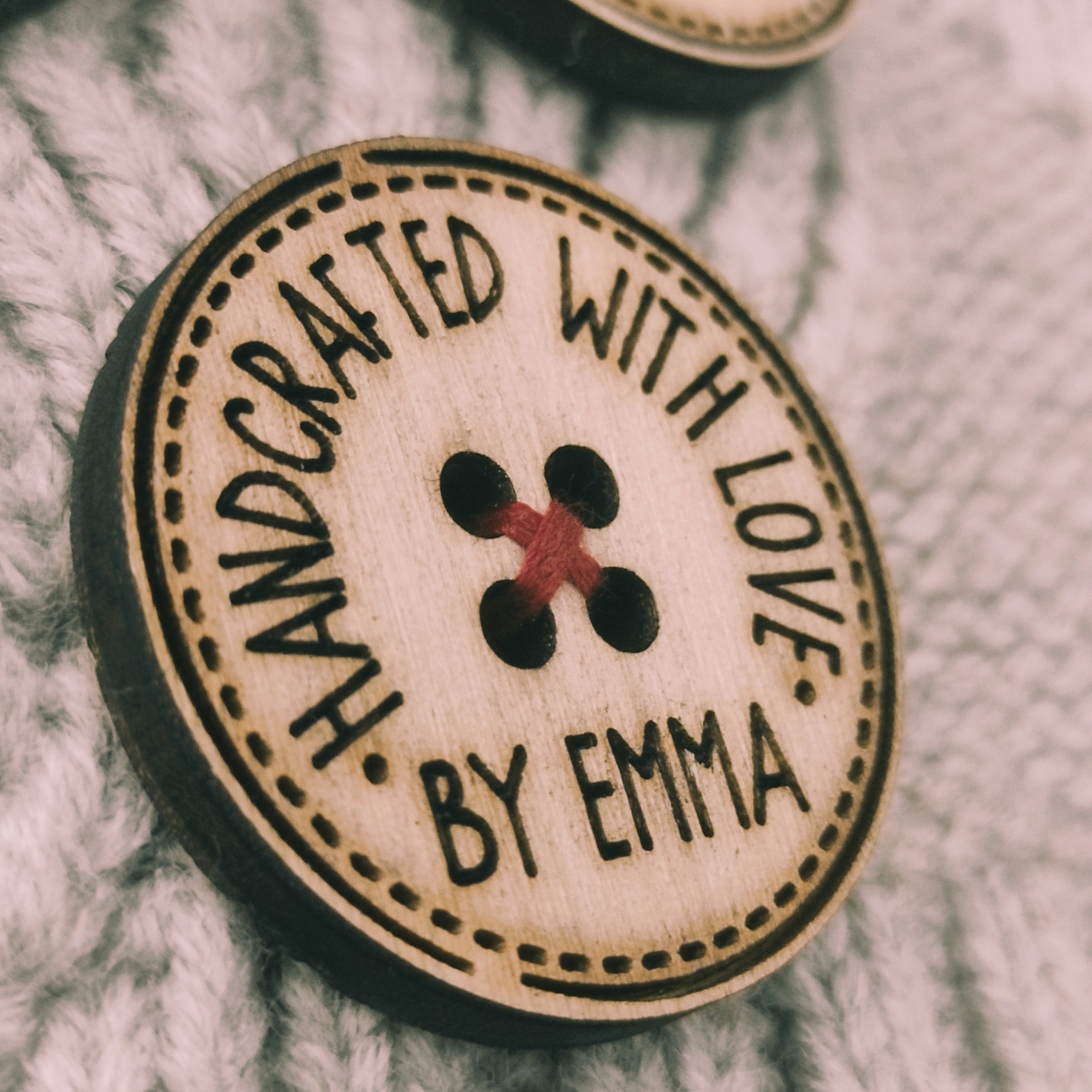 Handmade Clothing Label, Wooden Label, Personalized Tag, Wooden Buttons ...