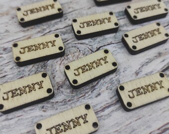 50 pcs, Personalized Wooden Tags, Custom Label, HandMade Tags, Engraved Tags, custom wooden Tags, Clothing Label, Sewing and Knitting Tags