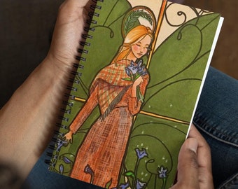 Caderno de Santa Dymphna: Padroeira da Ansiedade, Cuidadores e Conselheiros (Revista Católica Ilustrada pela Little Botanical)