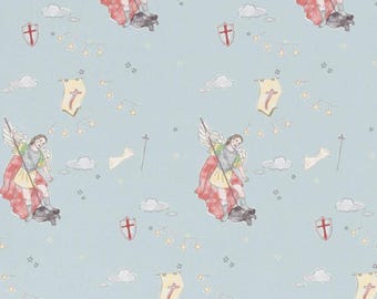 Set di biancheria da letto in cotone con motivo di San Michele Celeste: disponibile nelle misure singolo o matrimoniale.