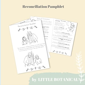 Reconciliation Booklet for Children, Catholic Confession Guide and Examination of Conscience for Elementary School Age Kids + Coloring
