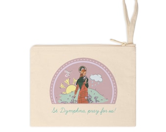 Bolsa de Santa Dimpna para Rosários, Véu de Capela, Acessórios, Joias, Chaves, Celular, etc. - Presente para Mulheres Católicas, Meninas, Adolescentes e Crismãs