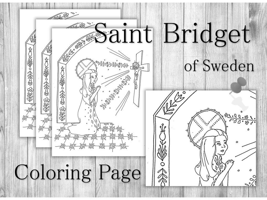 St. Bridget of Sweden Printable Coloring Page: Visionary Child, Loving ...