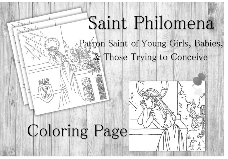 St. Philomena Printable Coloring Page Patron Saint of Young Girls