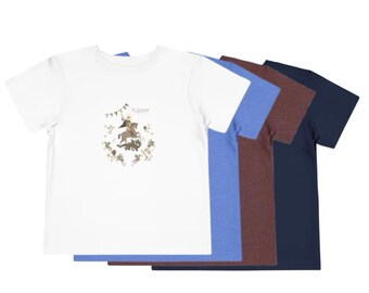 Camiseta infantil de manga curta São Jorge e o Dragão, design católico para meninos
