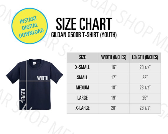 Gildan 5000B Size Chart Gildan G500B Size Chart Gildan Youth Heavy Cotton  T-shirt Size Chart 