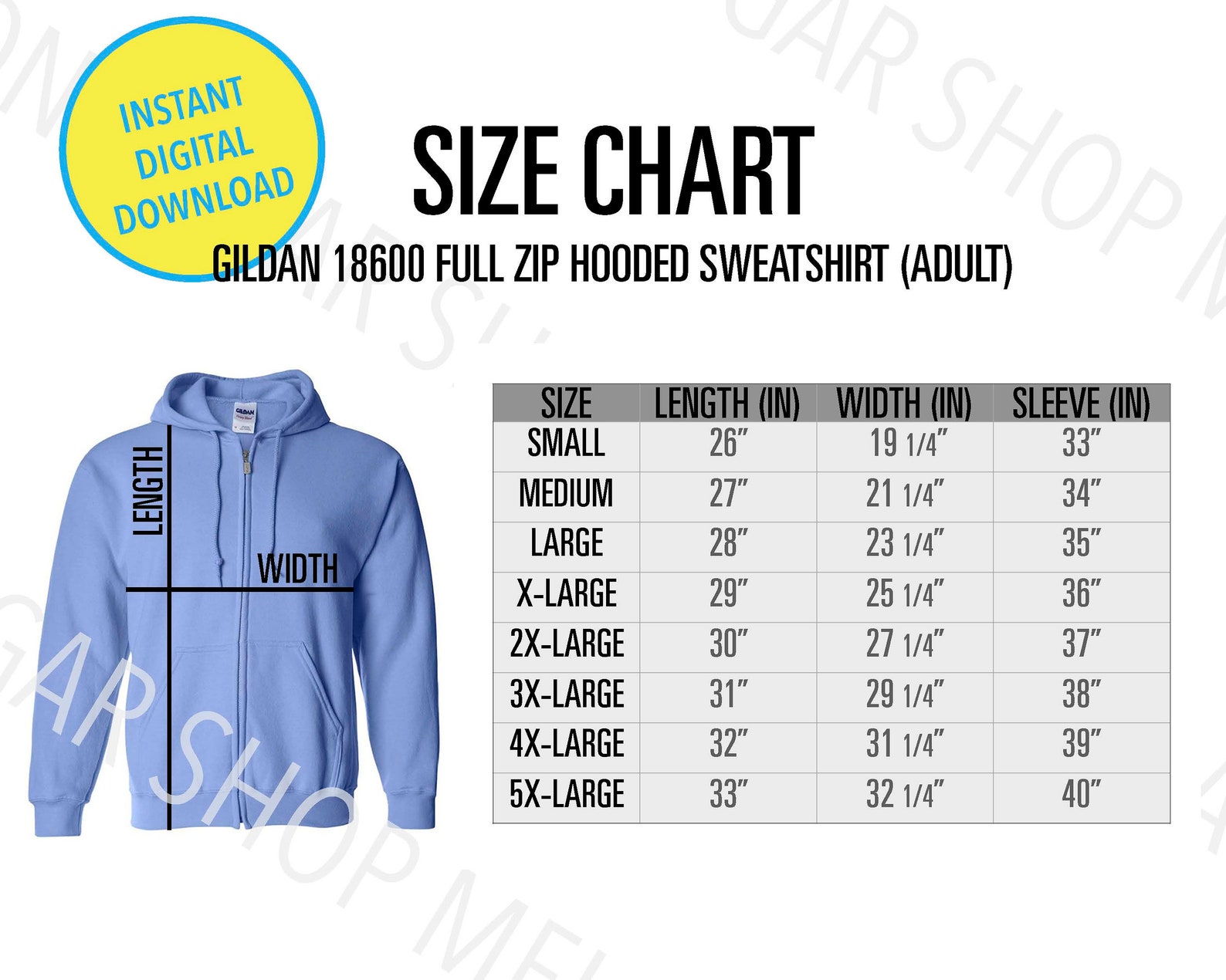 Youth Large Sweatshirt Size Chart