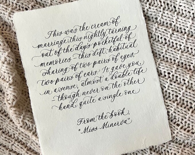 Custom Calligraphy Print on Handmade Cotton Paper, Calligraphy Wall Art ...
