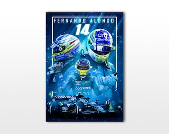 Fernando Alonso 2023 Aston Martin F1 A3 wall poster