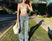 Baggy Jeans - Cargo Y2K Pants Low Waisted Denim Jeans Y2K Aesthetic Clothing,low rise jeans