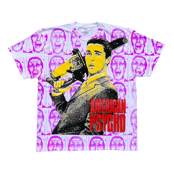 Hand screen print American psycho allover print t shirt  / Original designed and Hand printed t shirt by psychocult