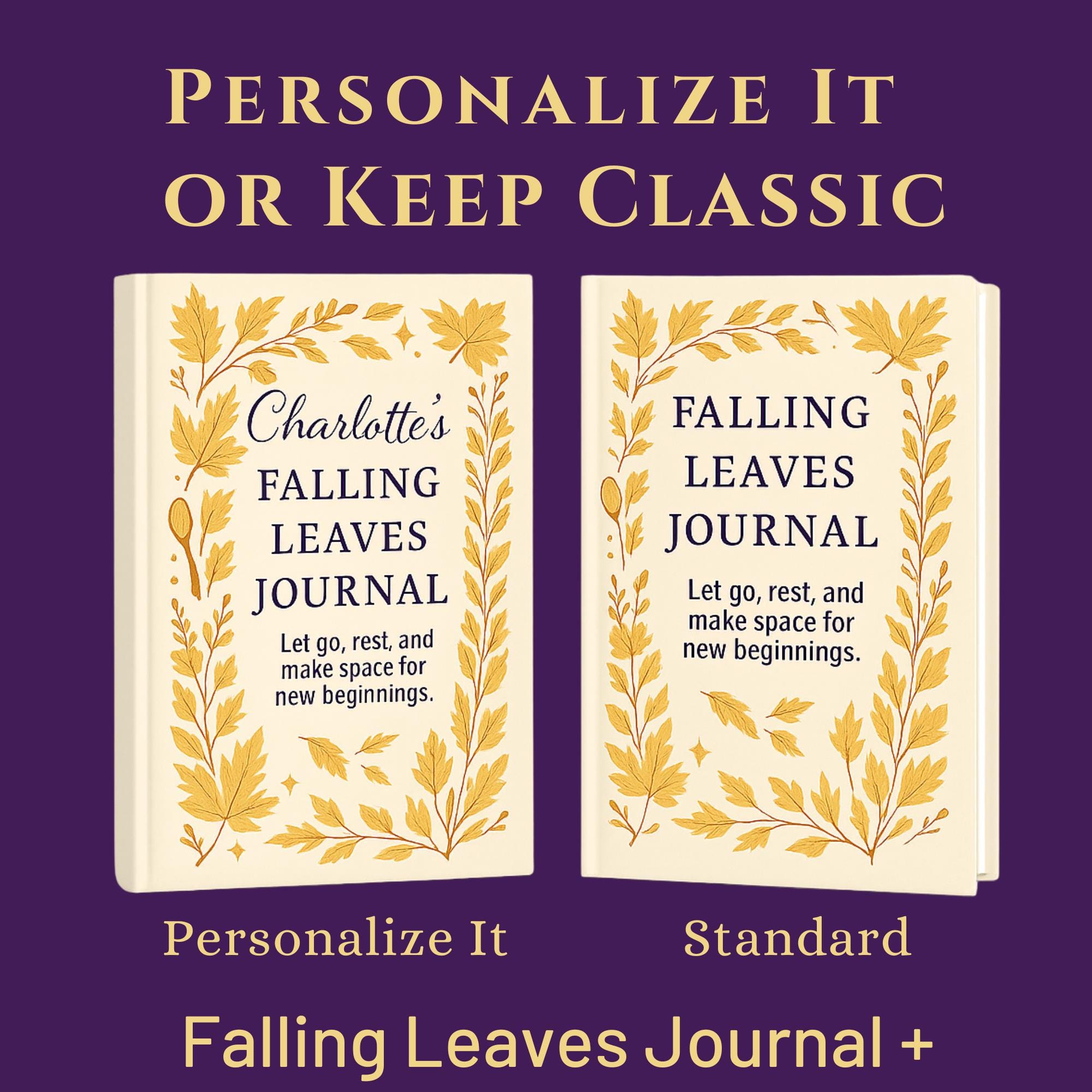 Falling Leaves Journal | Autumn Self-care Notebook | Personalized ...