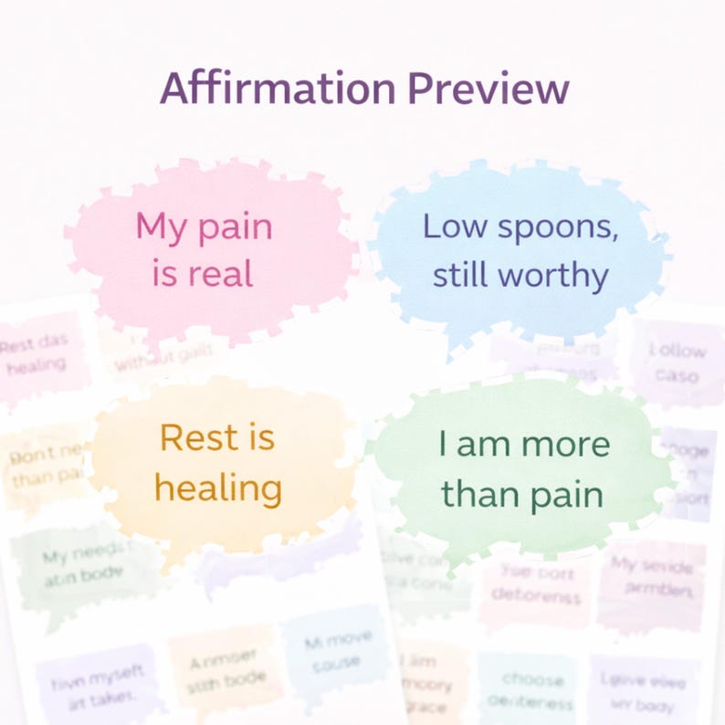 Large Digital Affirmation Stickers for Chronic Pain | Flare Day Planner ...