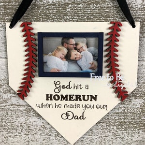 Baseball Fathers Day Homerun Cut File SVG per Glowforge Laser Cutters "Dio ha colpito un Homerun" con variazioni