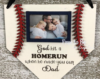 Baseball Fathers Day Homerun Cut Datei SVG für Glowforge Laser Cutter "God hit a Homerun" mit Variationen