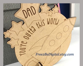 Vatertag geschnitten Datei "Du bist Outta diese Welt" SVG Glowforge (einschließlich Opas)