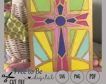 Kreuz Mosaik geschnitten Datei SVG Glowforge