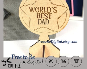 Vatertag Schnittdatei "World's Best" SVG Glowforge (beinhaltet Papas und Opas)