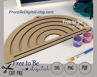 Regenbogen Cut Datei SVG Glowforge Makramee Regenbogen Handwerk