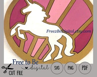 Einhorn Mosaik geschnitten Datei SVG Glowforge