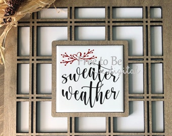 Herbst Sprüche Cut File SVG für Glowforge Gravieren Sie auf Holz oder Fliesen Pumpkin Spice, Hallo Herbst, Sweater Weather